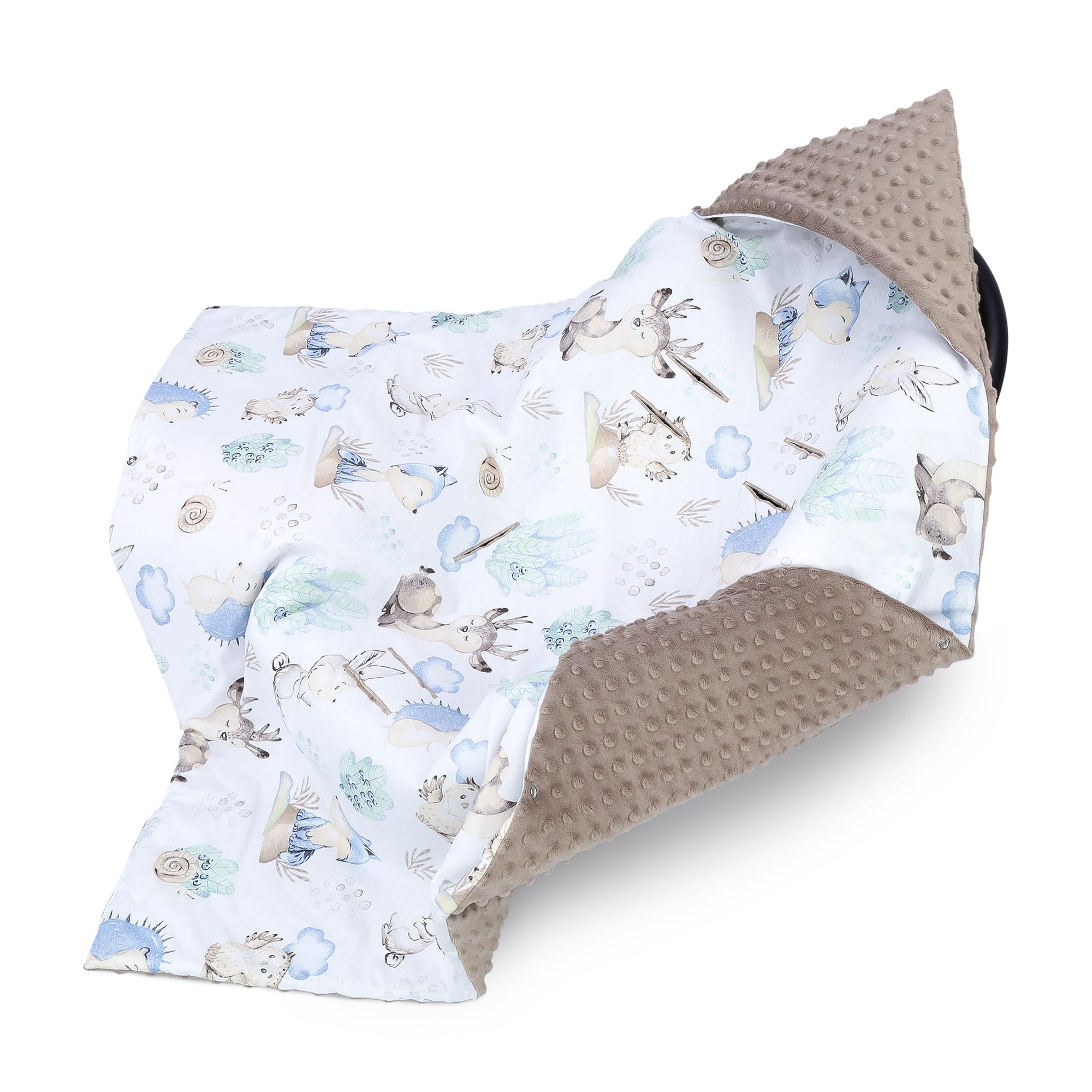 Einschlagdecke Babyschale Baby Decke 90x90 cm - Fußsack Blanket für Kinderwagen und Autositz Ganzjahres für Neugeborenen und Kleinkinder Einschlagsdecken für 3 und 5 Punkt Gurt Minky Oeko-Tex