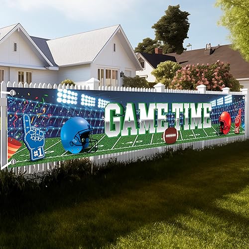 Miniatura 10 de KatchOn, XtraLarge - Pancarta de retoque para patio, 120 x 20 pulgadas, telón de fondo de fútbol para decoración de patio de fútbol, decoraciones de