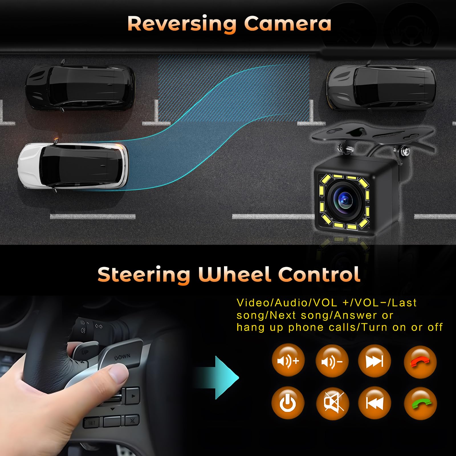Hikity Autoradio 1DIN Bluetooth, 7'' Pantalla Retráctil Táctil | Manos Libres, USB FM Mirror Link AUX, Cámara de Visión Trasera, Estéreo Radio de Coche