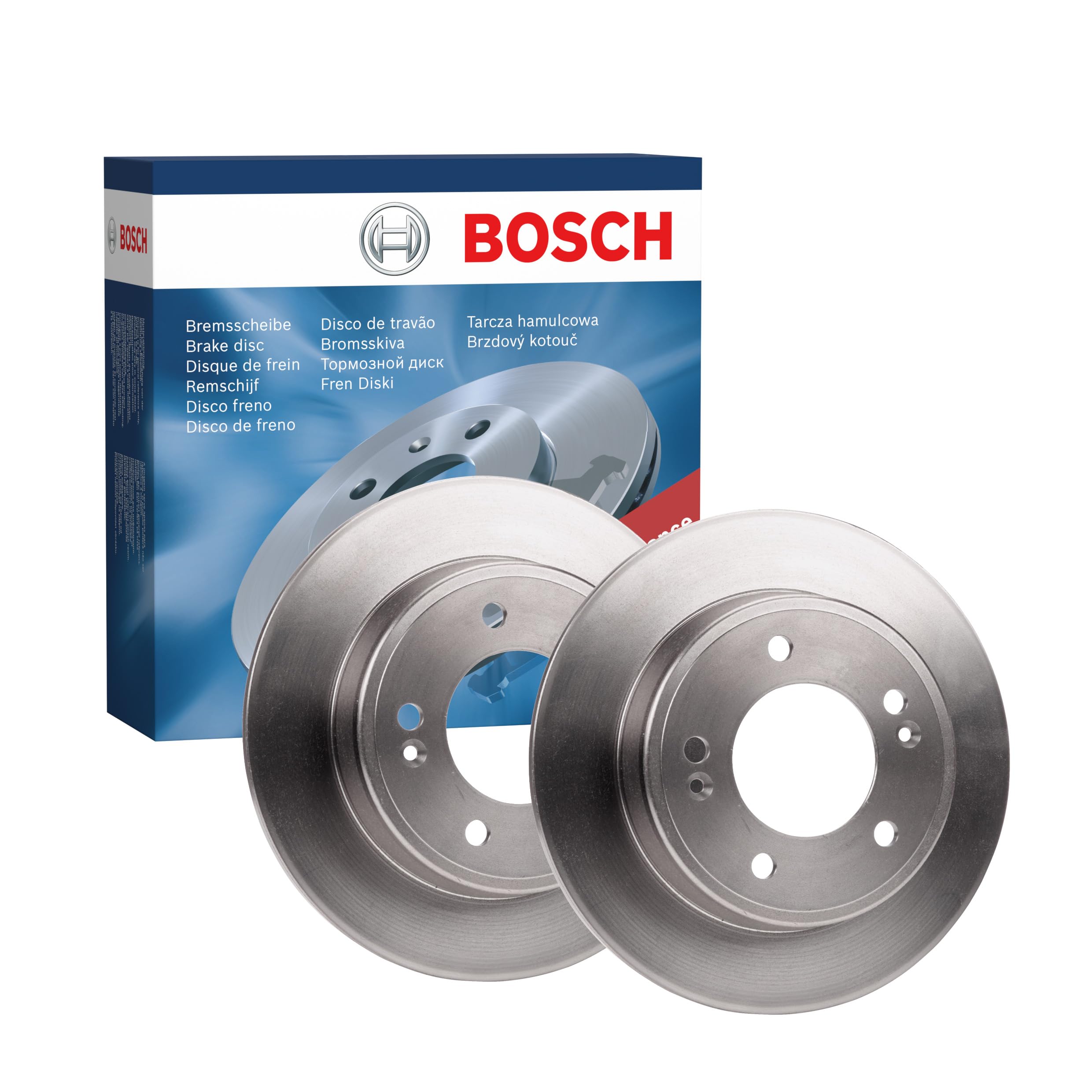 Bosch 2x Brake Discs Pair Solid Rear 261.9mm 0986479052 Set 58411A6300 BD1638