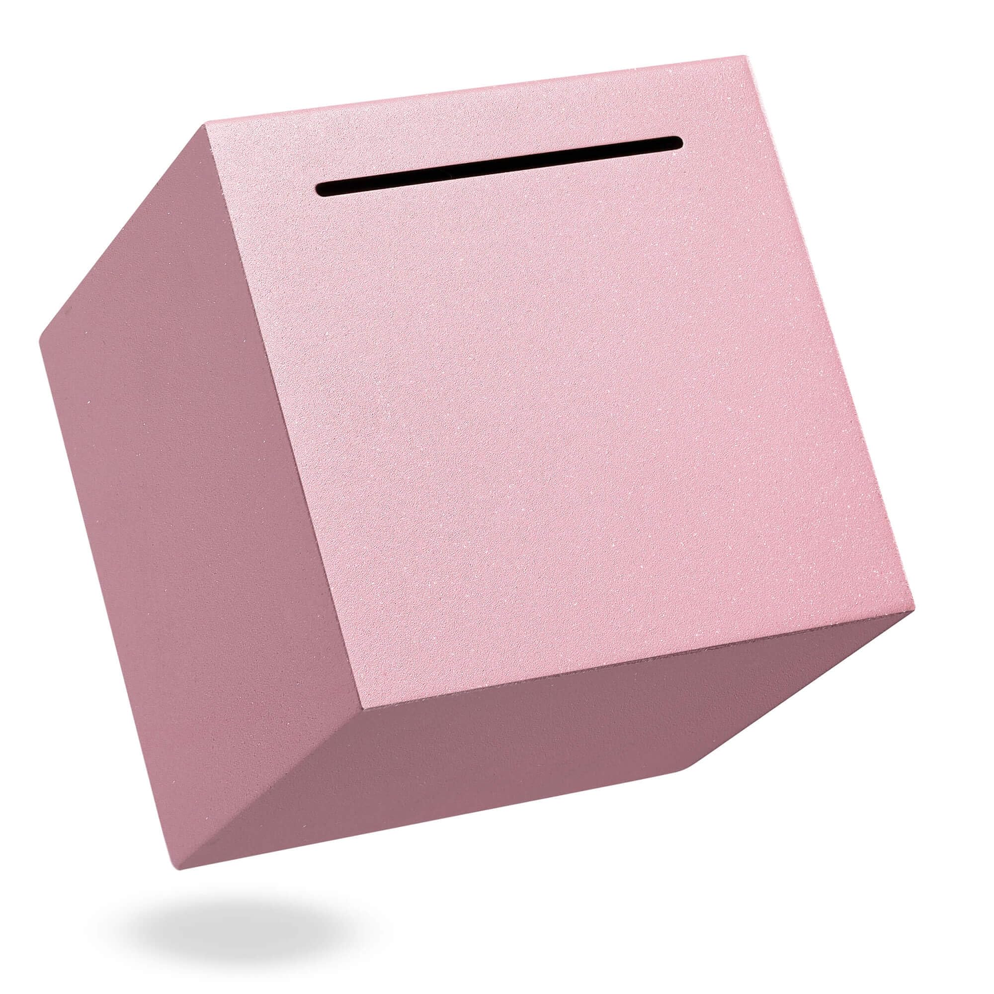 LMSNE Piggy Bank for Adults/Kids, Must Break to Open Stainless Steel Piggy Bank, Unopenable Metal Money Saving Box (Pink, 4.72 Inches)