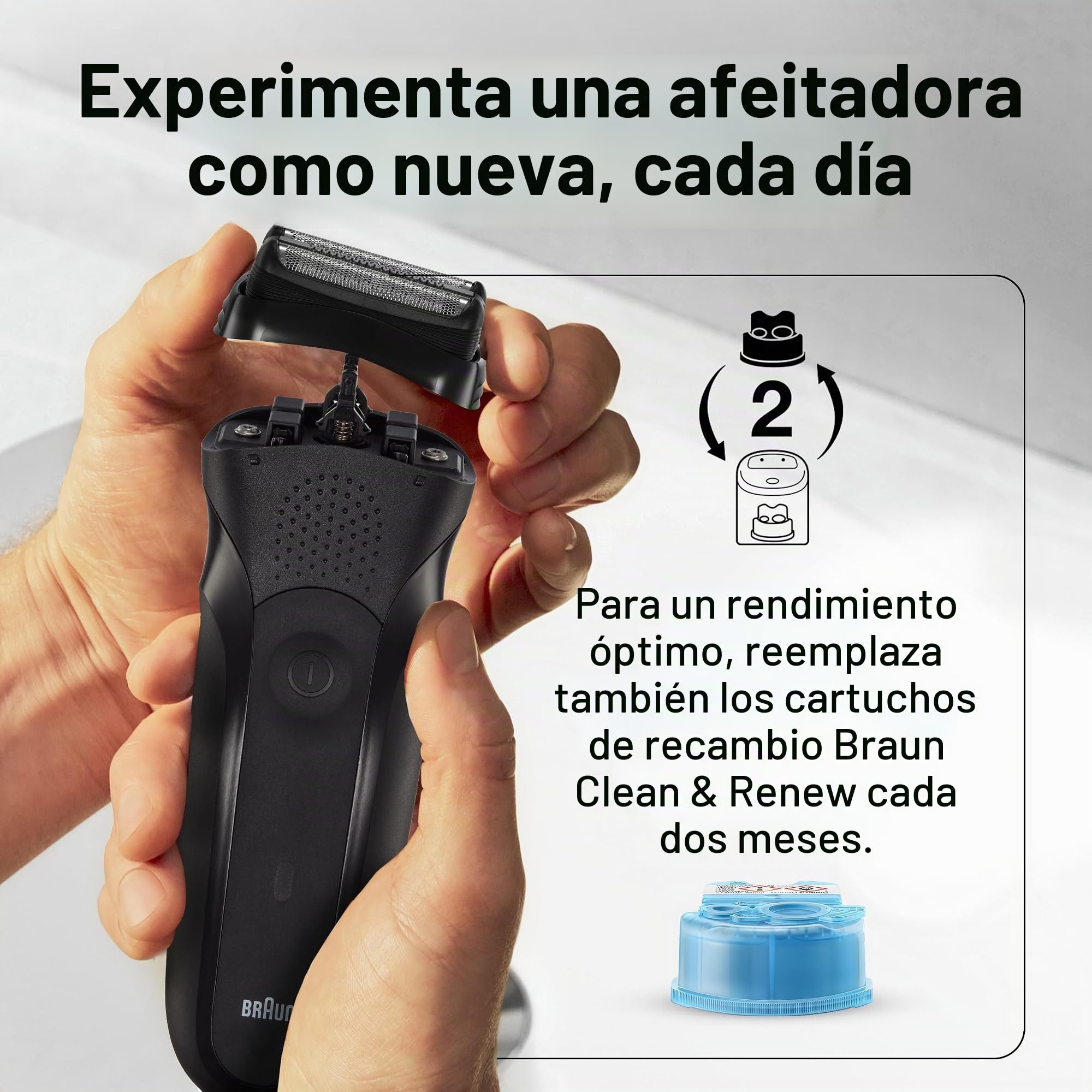 Braun Pieza de repuesto para afeitadora 21B, color negro, compatible con modelos 300s y 310s