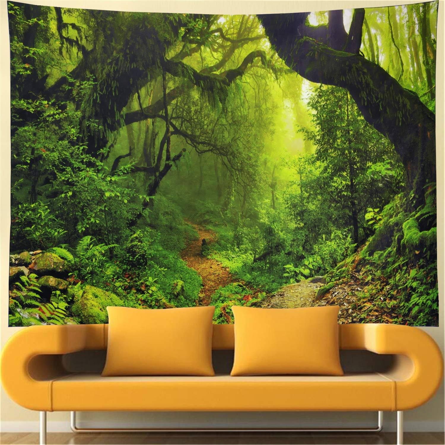 Amazon.com: Leofanger Misty Forest Tapestry Nature Green Tree Wall