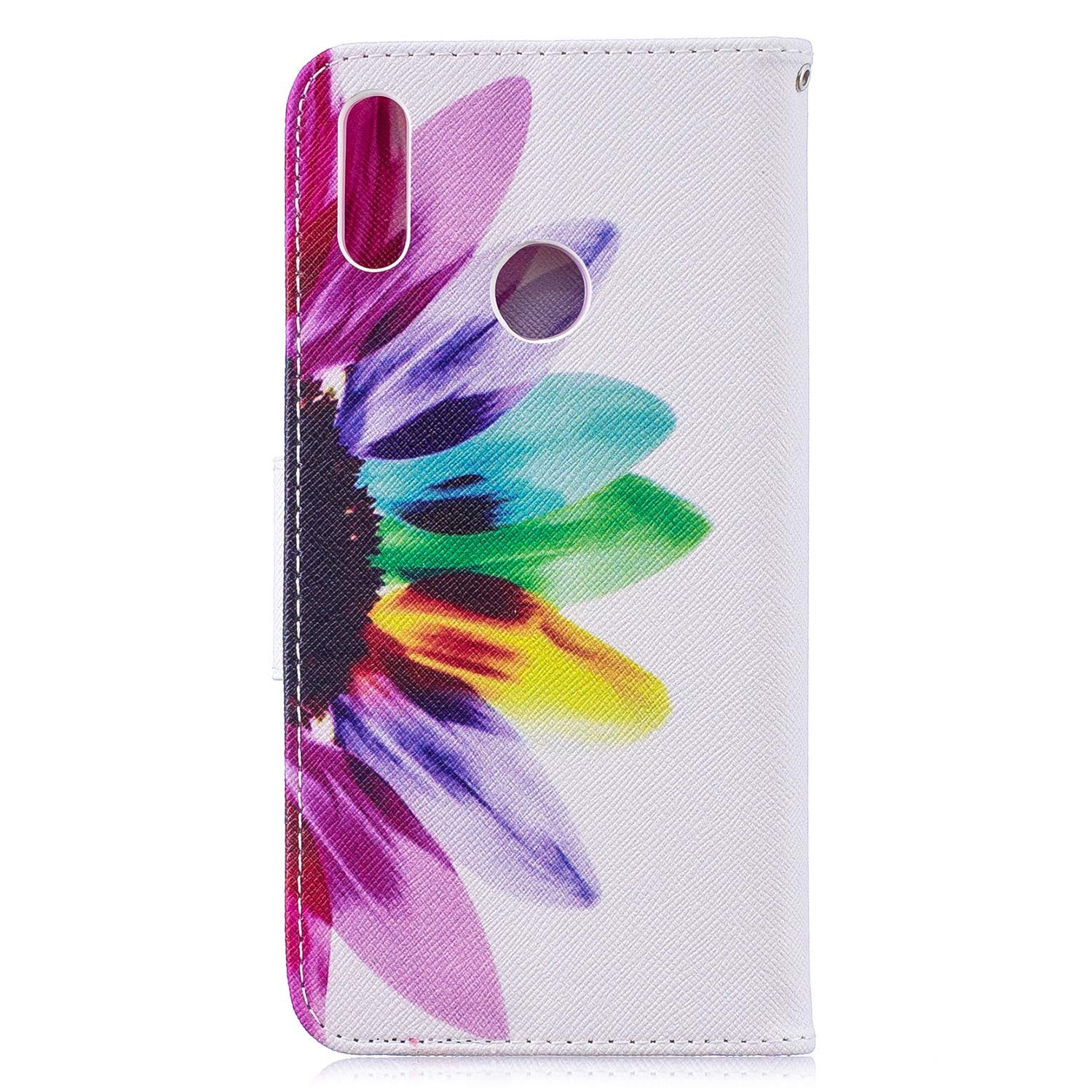 LEMAXELERS Custodia Huawei Y7 2019 Cover Portafoglio,Huawei Y7 2019 Custodia Fiore Totem Goffrato Wallet Shock-Absorption Magnetica Supporto Protettiva Leather Flip Cover,XC Totem Purple