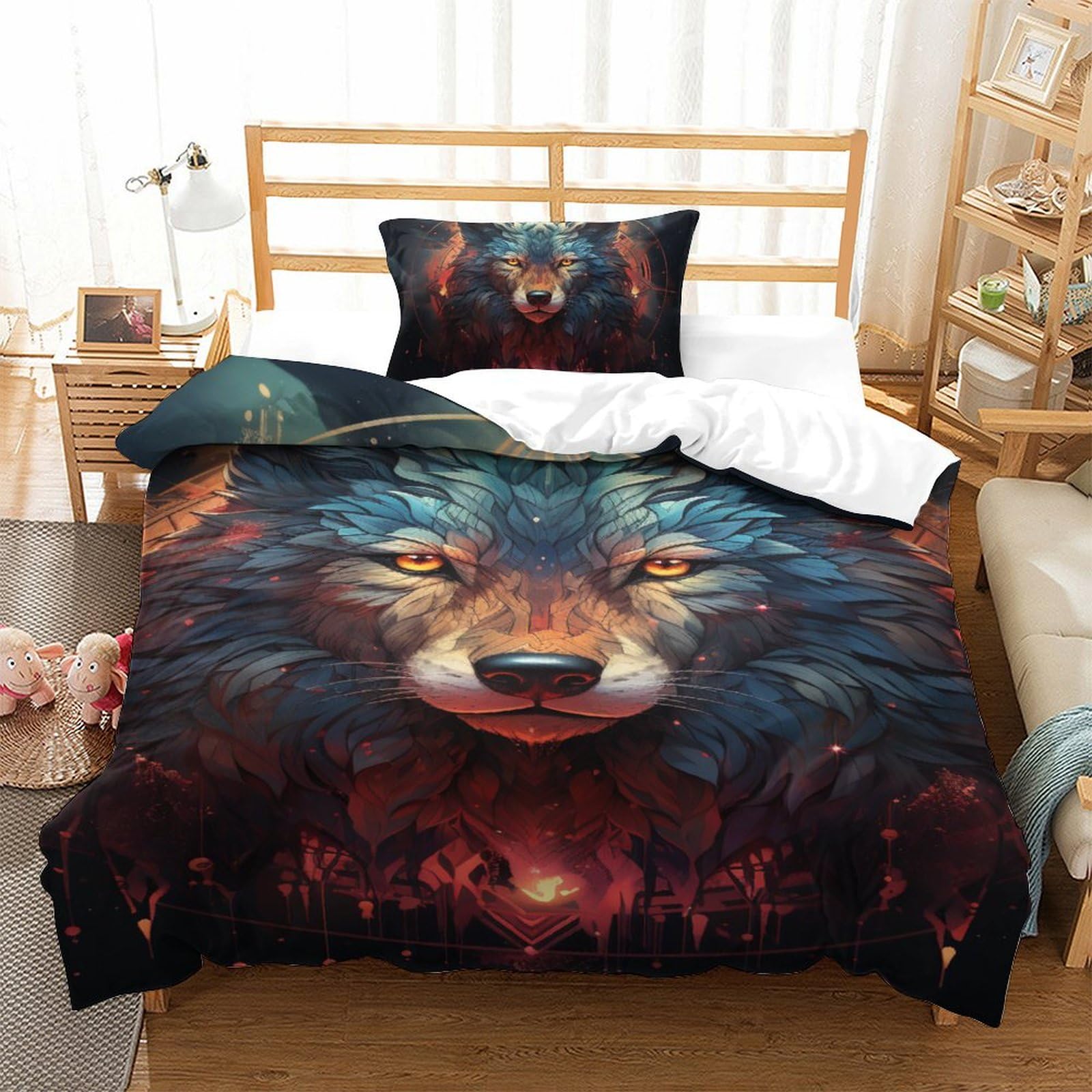 Parure de lit loup 3D idée cadeau idéale pour passionnés de nature sauvage