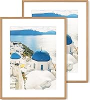 Vista 21 de Axeman Marco para póster de 18 x 24 pulgadas con paspartú para 16 x 20 pulgadas, marco de fotos de madera maciza de roble con vidrio templado, marco