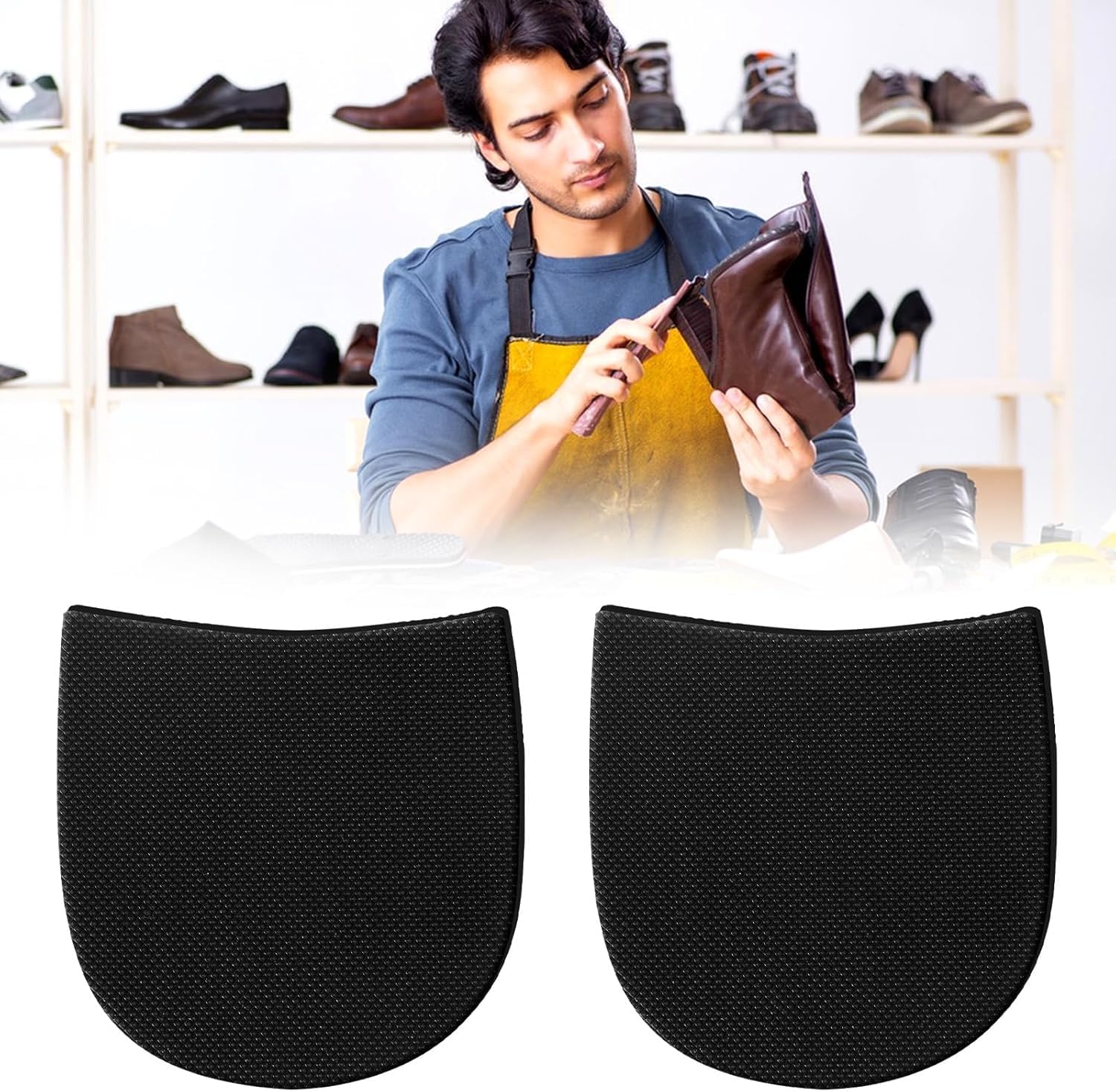 1Pairs Black Shoe Repair Rubber Heels, Repair Heels Boot Heel Replacement Anti-Slip Heel Pads for Men's and Woman's 5/32 Inch (4mm) Thick