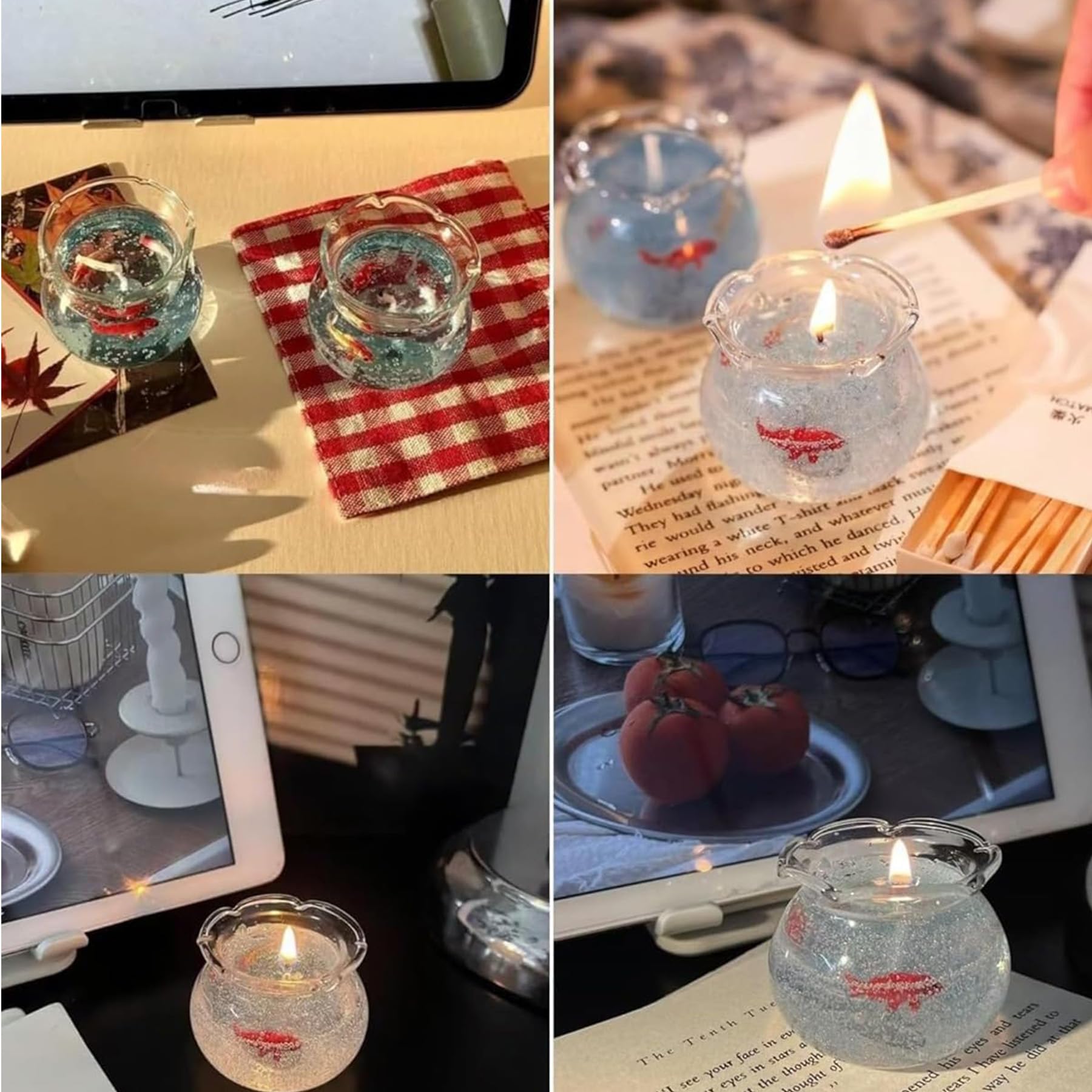 Generic Mini Bubble Fish Tank Scented Candle, Aesthetic Gel Wax Decorative Candl — product photo