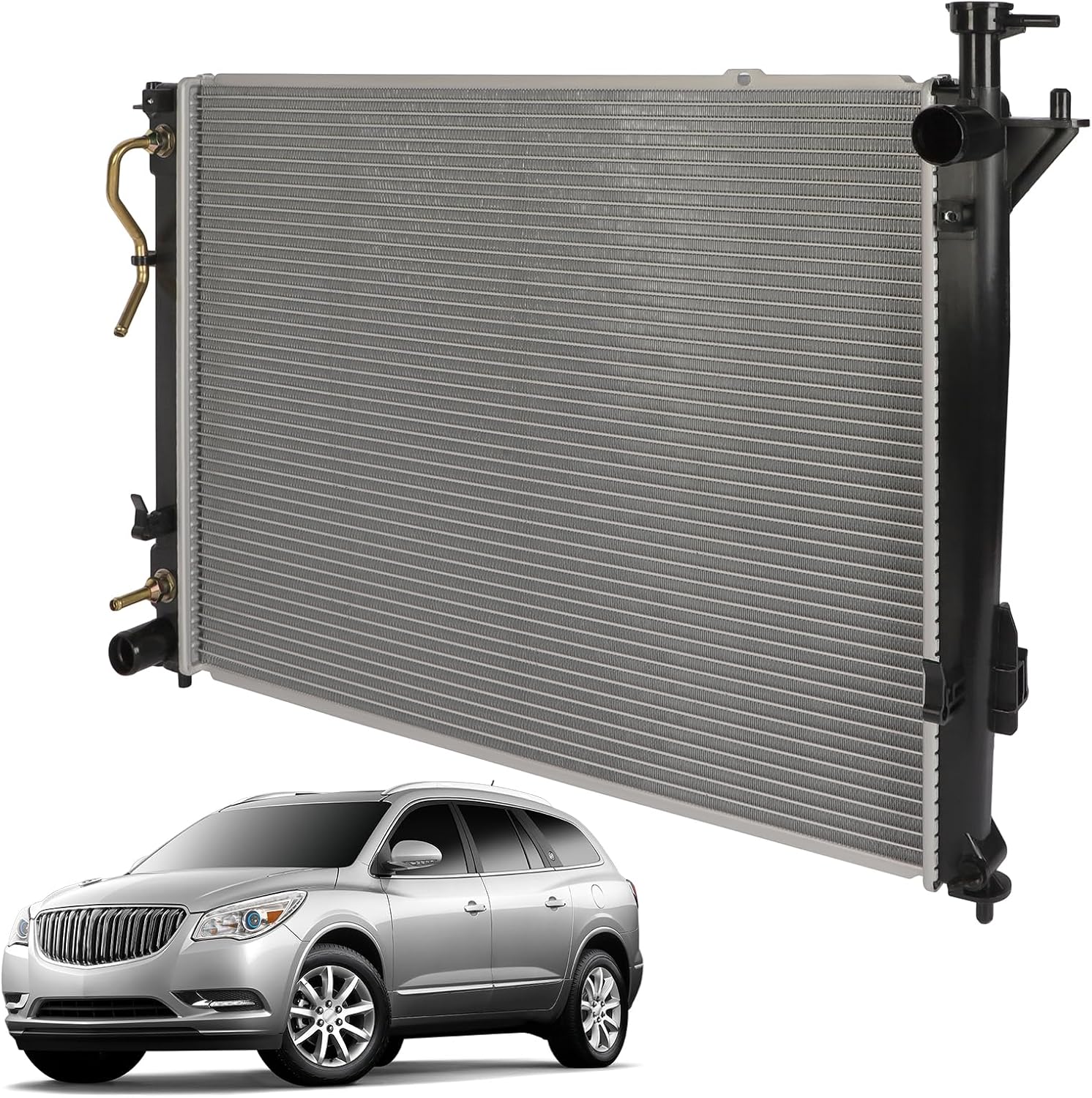 OCPTY 13194 Engine Radiator for 2010-2012 for Hyundai Santa Fe 2.4L 2013-2018 for Hyundai Santa Fe 3.3L 2010-2012 for Hyundai Santa Fe 3.5L 2013-2018 for Santa Fe Sport 2.4L Aluminum Core