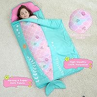 Vista 2 de Cloele Tapete para siesta para niños pequeños, tapete para siesta de sirenas para preescolar con almohada extraíble y manta - 53 x 21 pulgadas