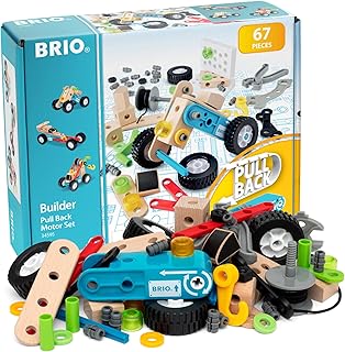 BRIO Builder 34595 Pull-Along Motor Construction Set - Supplement Builder Construction System, Promotes Logical Thinking - Recommended from 3 Years