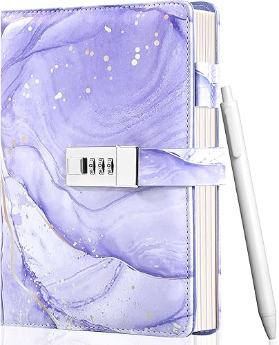 Vista 86 de CAGIE Diario con candado para niñas, A5 con contraseña rellenable, con forro, diario bloqueado, lindo regalo de Navidad y cumpleaños para niñas