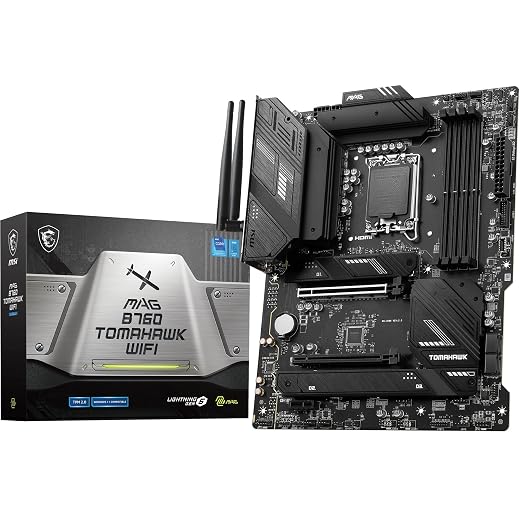 MSI MAG B760 TOMAHAWK WIFI ATX Motherboard, 4x DDR5~192GB, 2x PCI-E x 16, 1x PCI-E x 1, 3x M.2, 4x SATA, 4x USB 3.2 , 4x USB 2.0, 1x USB Type C