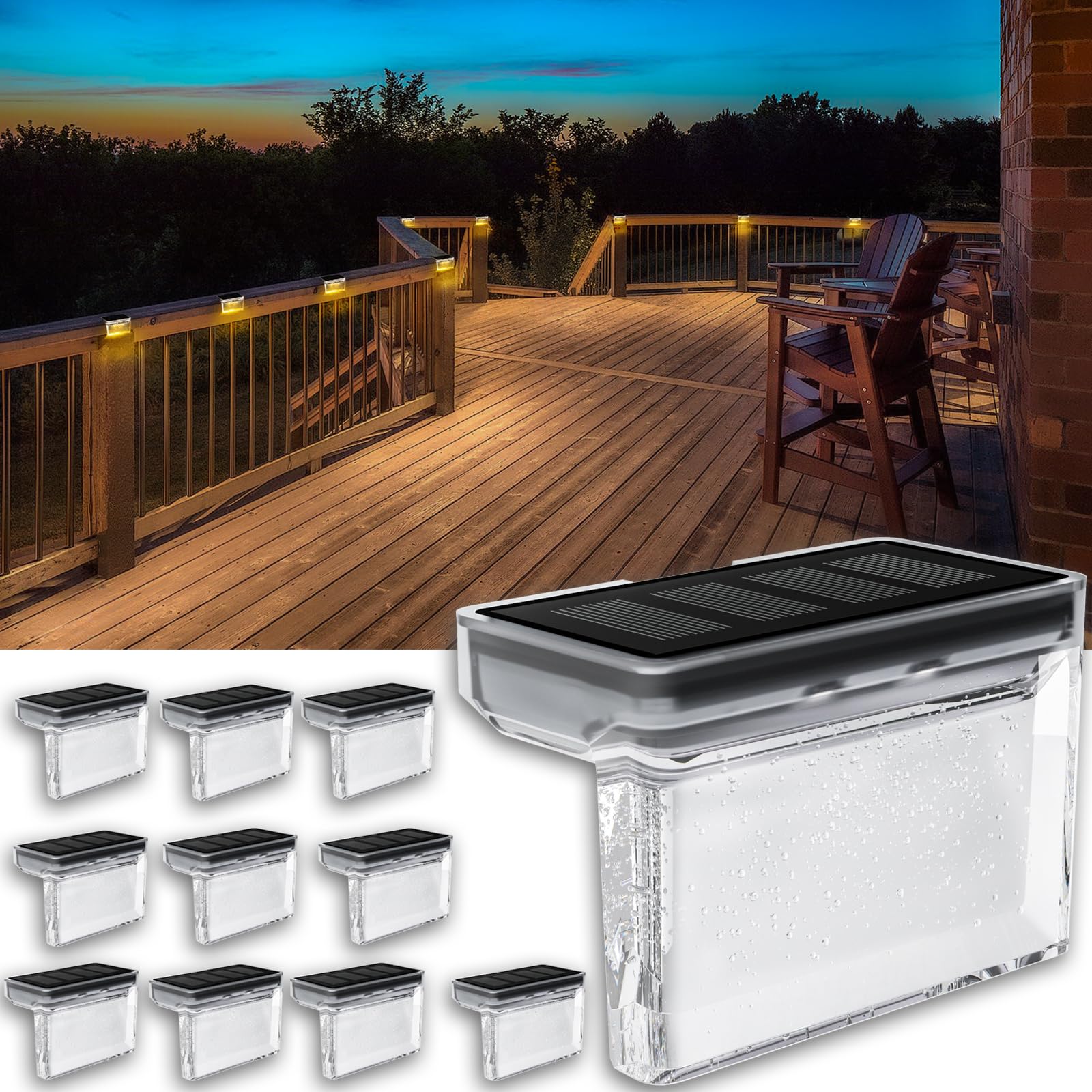 Solar Deck Lights? Outdoor Lighting Backyard Decoration Outdoor Deck Light, Garden Post Fence Step Light- 12 Pack