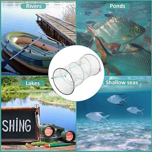 Miniatura 7 de Paquete de 4 trampas de cebo de pesca, trampa para cangrejos, trampa para cangrejos, trampa de langosta, trampa de langosta y camarones, trampas