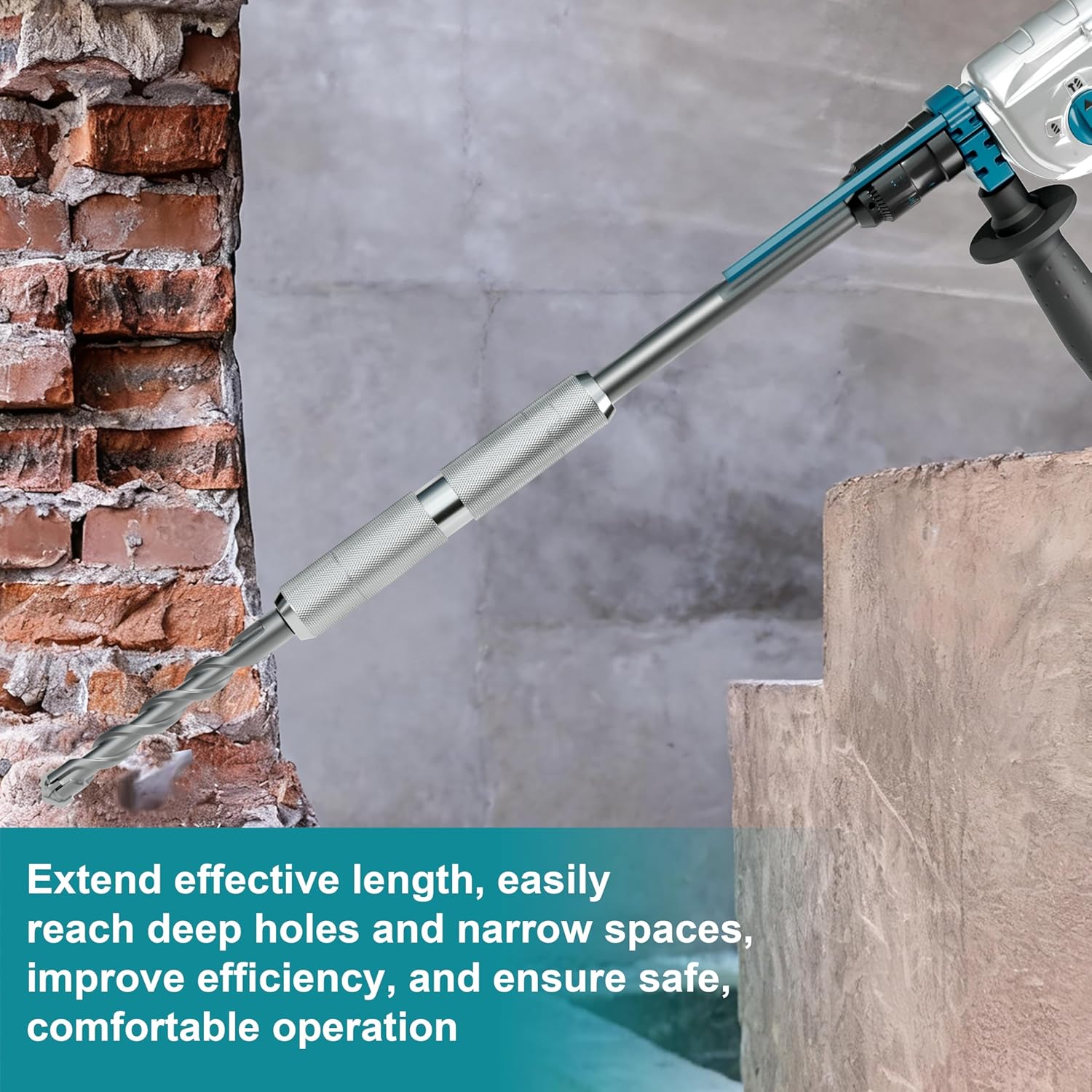 SDS Max to SDS Max Adapter with 12.48” Extension Shaft, Electric Extension Tool Kit for Rotary Hammer Adapted Tools, Drill Bit, Hole Saw