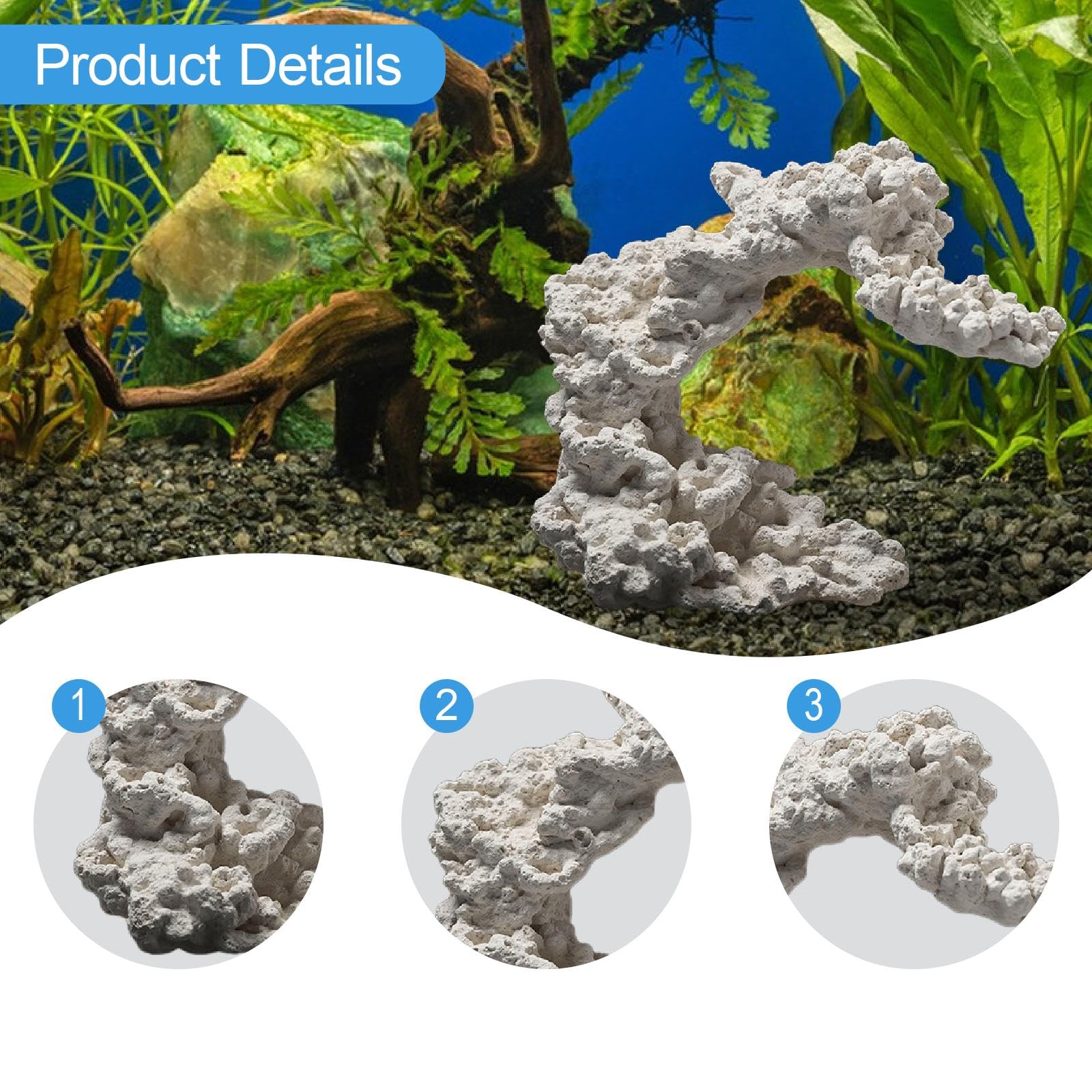 Anémone Ornement Céramique Aquarium Sculpture Abri Poisson Figurine Polyvalente pour Décor Paysager Convient à L'Élevage Décoration Intérieure, Style B