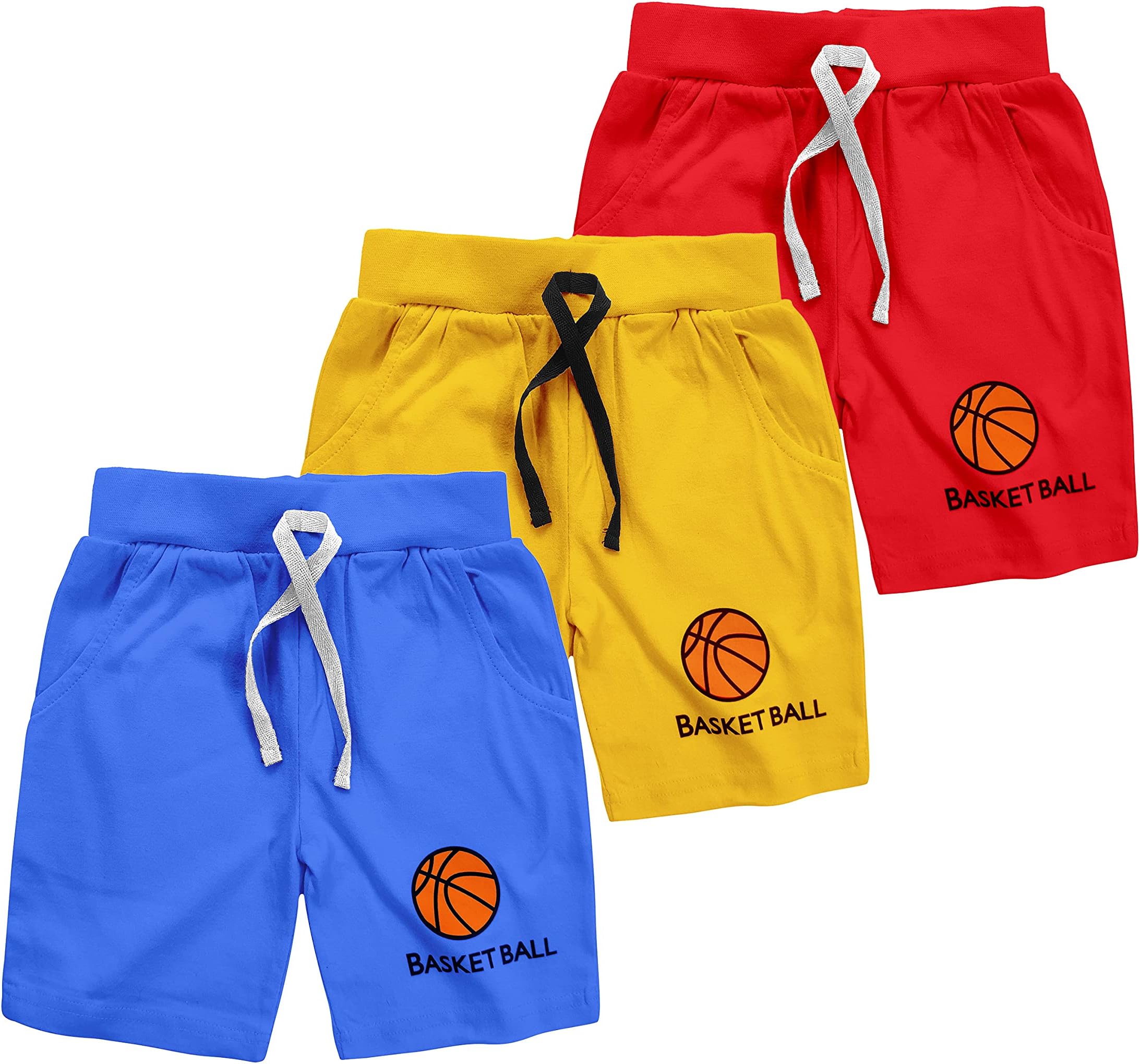 KYDA KIDS® Bio Washed 100% Cotton Summer Children Unisex Shorts with Pockets (12 Years - 13 Years, Combo 2)