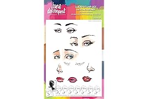 Jane Davenport FaceTime Features 6 x 8 Designer Clear Stamp Set