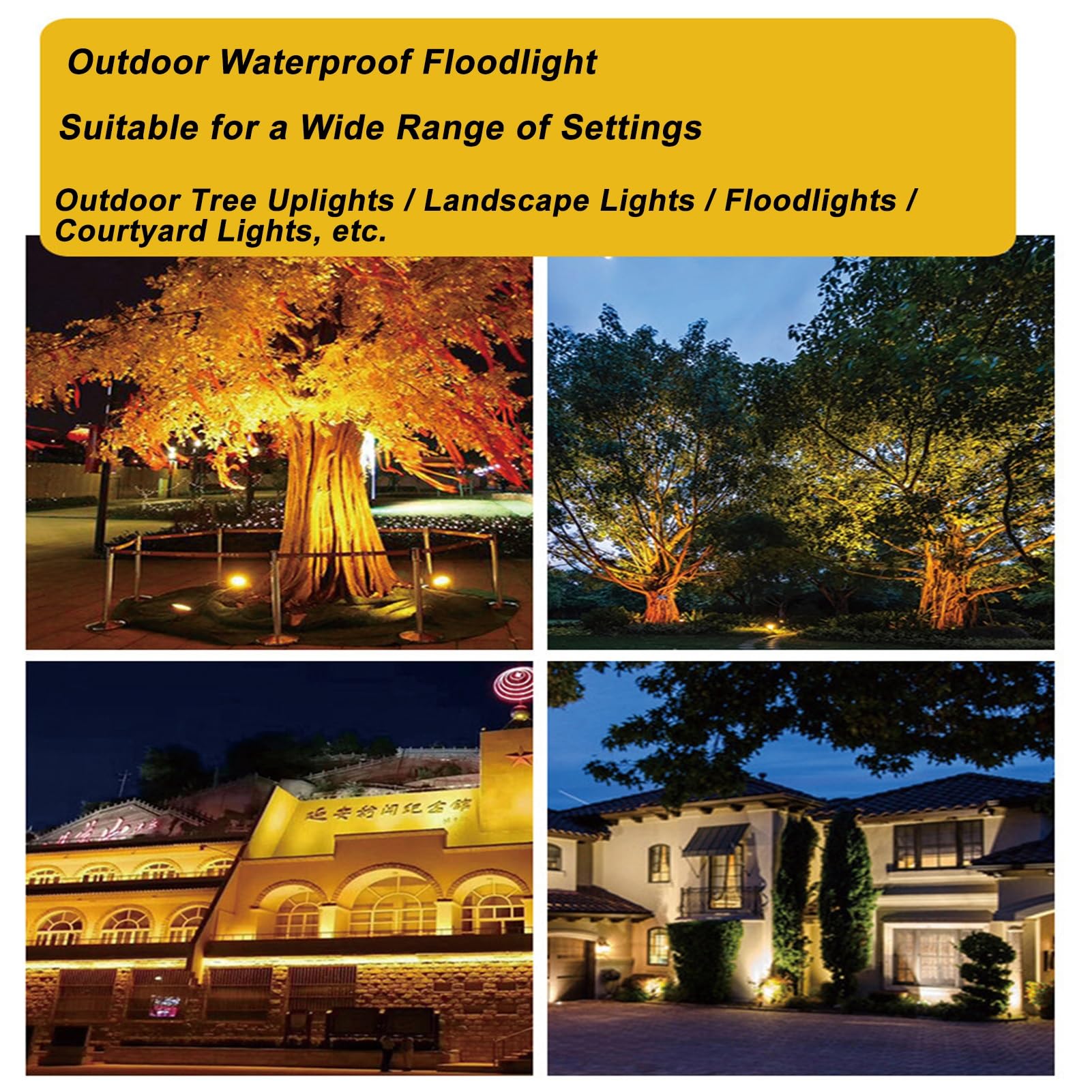 Foco LED Impermeable Para Exteriores IP65 - Luces De Jardín Giratorias, Foco LED De Haz Concentrado De 220V, Luces De Proyección Para Árboles En Paisajes