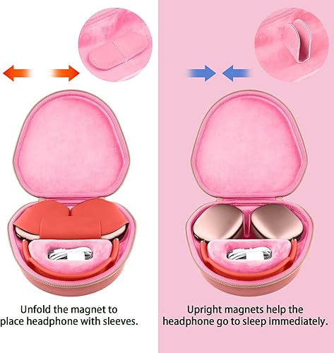 Miniatura 4 de co2CREA Funda Rígida con Modo de Reposo Reemplazo para Auriculares Apple AirPods Max Inalámbricos de Diadema (Funda Rosa Pálido) 3-Estuche