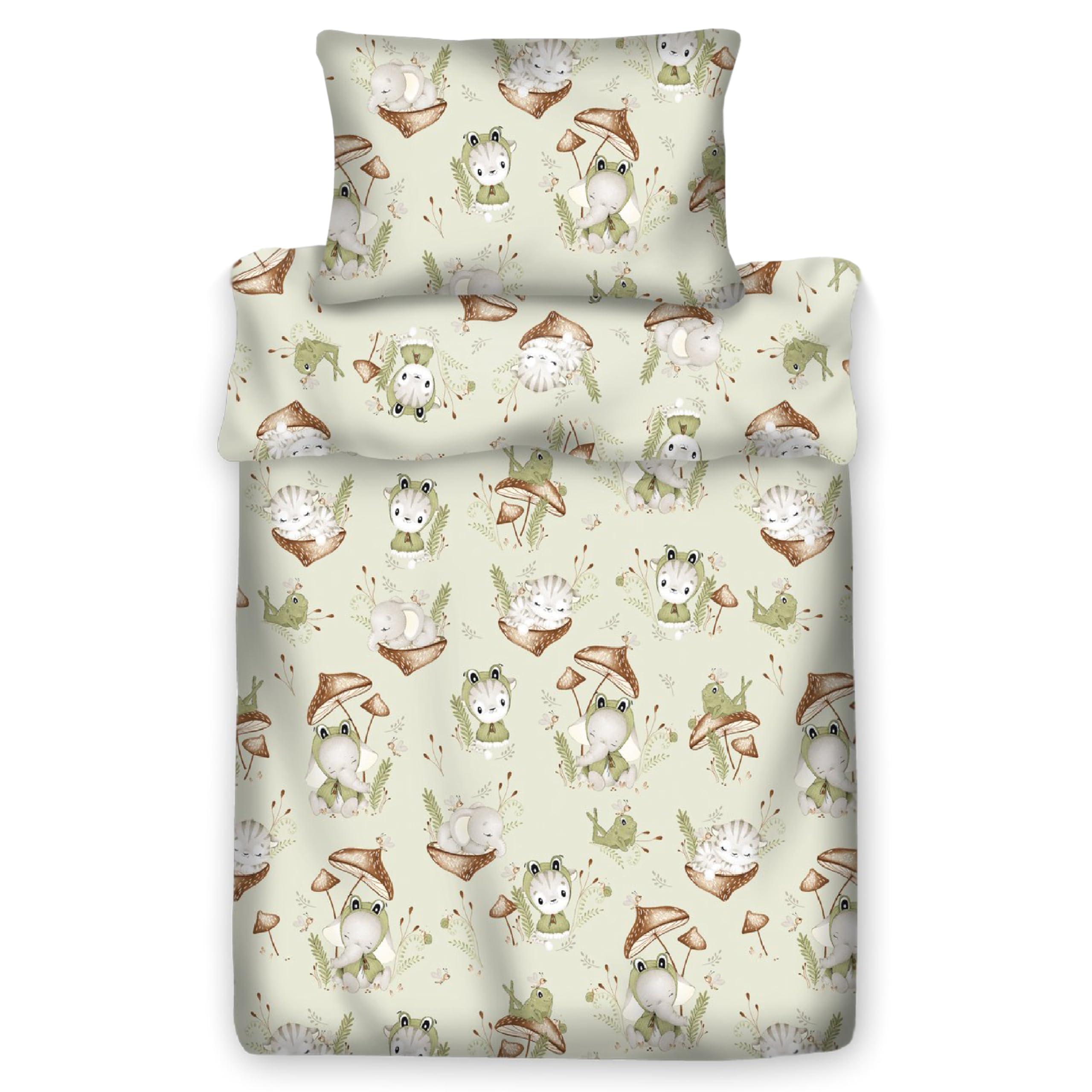 PinkZebra Parure de lit pour bébé et enfant : Couverture 100 x 135 cm + Oreiller 40 x 60 cm, Parure de lit pour bébé en 100% coton, Certifiée Öko-Tex Standard 100 avec fermeture éclair, Fabriquée dans