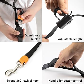 SVD.PET 4-in-1 Hands Free Dog Leash, Versatile Crossbody/Waist Dog Leash with Easy Release Buckle, Easy Adjust to Fit Your Body and Waist for Walking, and Running Your Doggy (Army Green)