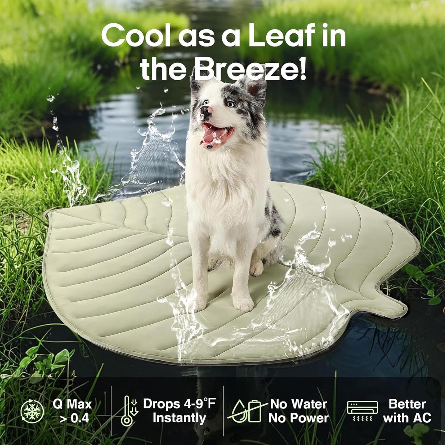 Alfombrilla de refrigeración para mascotas en forma de hoja, manta de enfriamiento reversible de verano para perros y gatos, almohadilla de autoenfriamiento lavable para sofá, cama, suelo