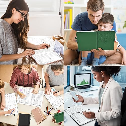 Miniatura 7 de Ospelelf Agenda semanal y mensual de cuero verde 2024, 8.5 x 11 pulgadas, calendarios 2024, agenda de 12 meses, con calcomanías, bolsillo trasero,