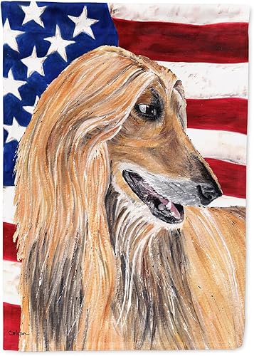 Miniatura 34 de Caroline's Treasures SS4017GF Bandera de Estados Unidos con Bulldog Inglés para jardín, bandera decorativa para patio exterior, patio, parterres,