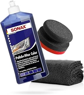 detailmate Sonax - Juego de pulidores de mano (500 ml, con esponja de pulido a mano, dureza de 90/50 mm, 550 g/m²), color azul