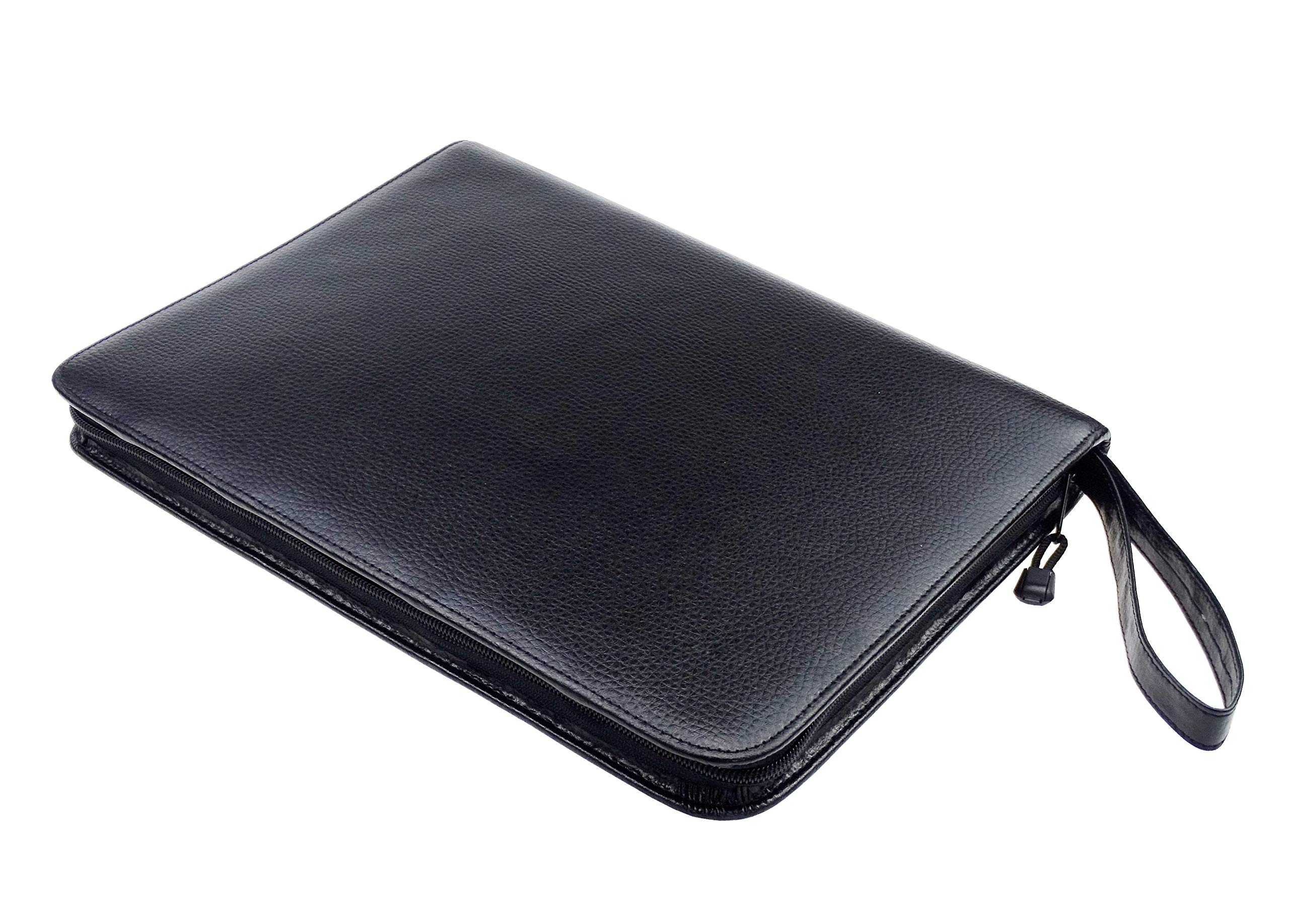 Étui en cuir noir pour stylo plume - Pour différentes tailles de stylos - 46 emplacements