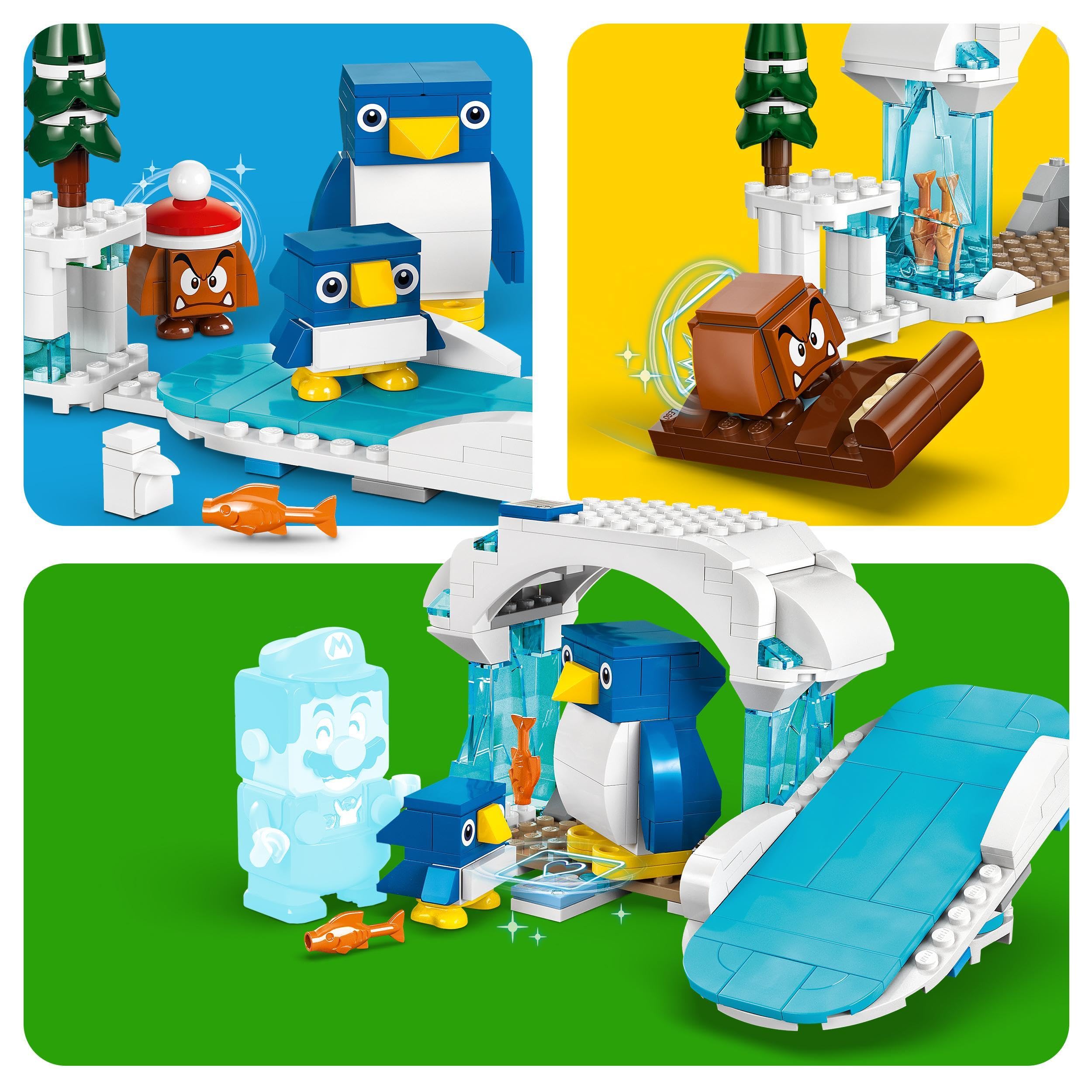 LEGO Super Mario Śniegowa przygoda penguinów – zestaw rozszerzający, zabawka kolekcjonerska do budowania dla chłopców i dziewczynek, dzieci od 7 lat, z figurką Goomby, prezent dla graczy, 71430