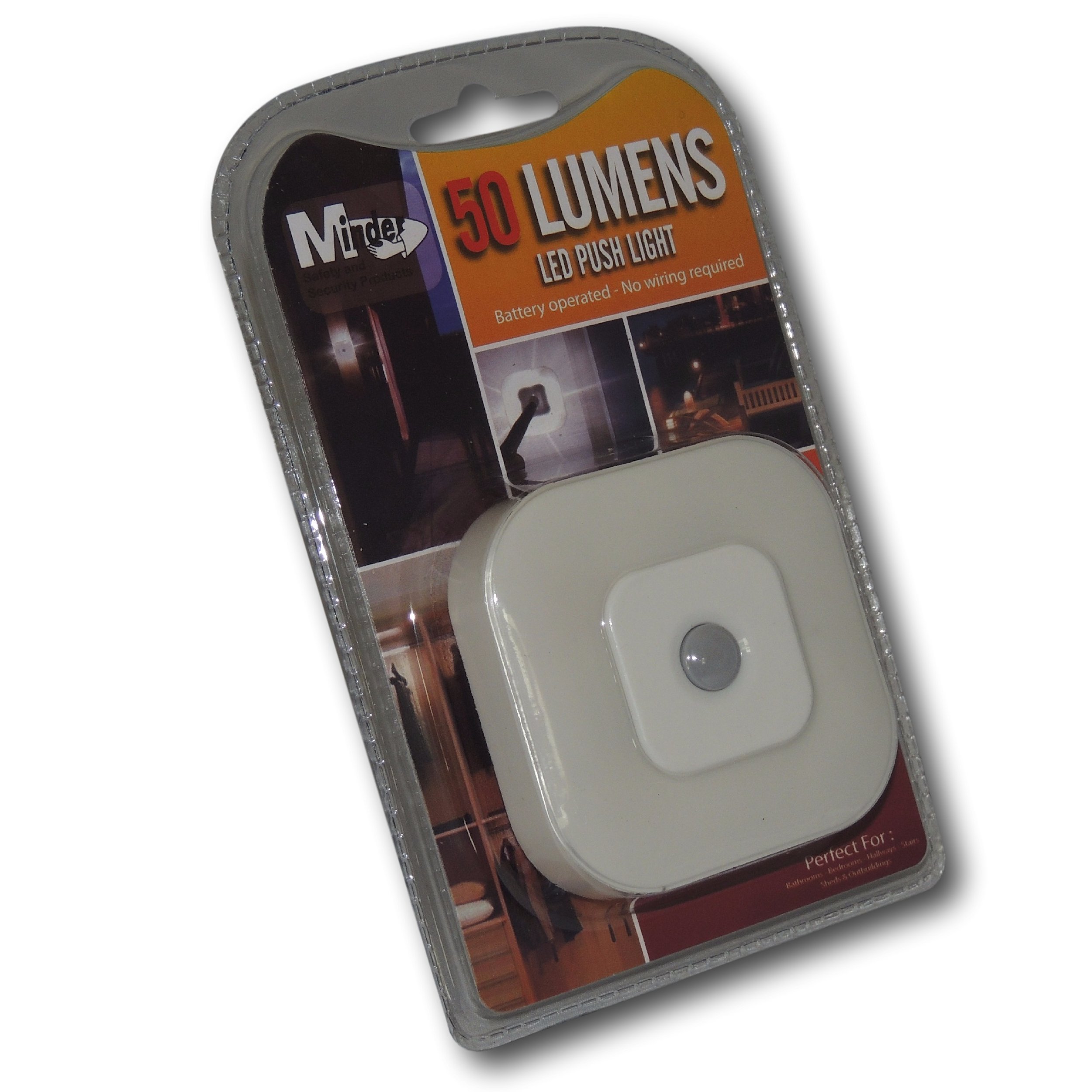 EPOSGEAR Minder Stick-On Adhesive LED Push Button Activated Indoor Light - Perfect for use in Kitchens, Cupboards, Wardrobes, Closets and other low light areas (5 Square)