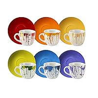 Excelsa Dripping Set 6 Tazzine da caffè, Porcellana