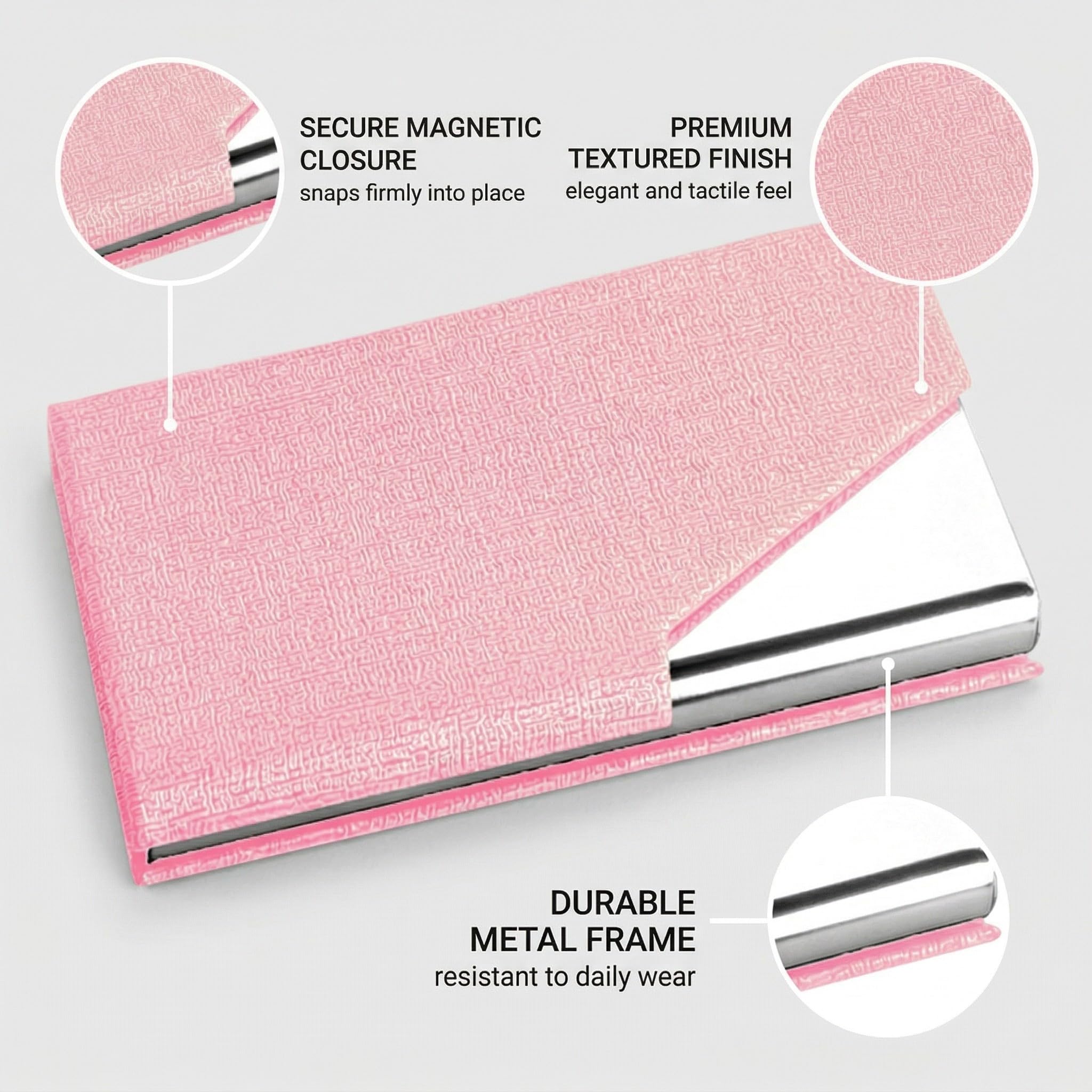 Porta Biglietti Da Visita Magnetico, Rosa, 1 Pezzo, Ufficio e Affari
