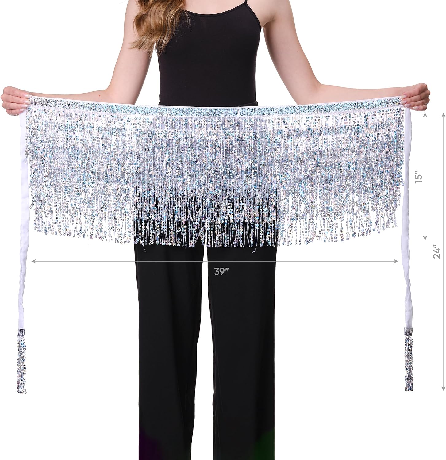 Funcredible Mini Skirt - Sequin Sparkly Skirt - Hula Skirt - Holographic Tassel Skirts
