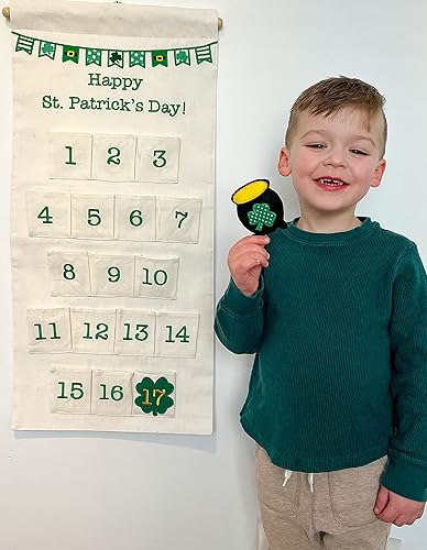 Calendario de cuenta regresiva del día de San Patricio para colgar en la pared para familias y niños Pockets of Learning