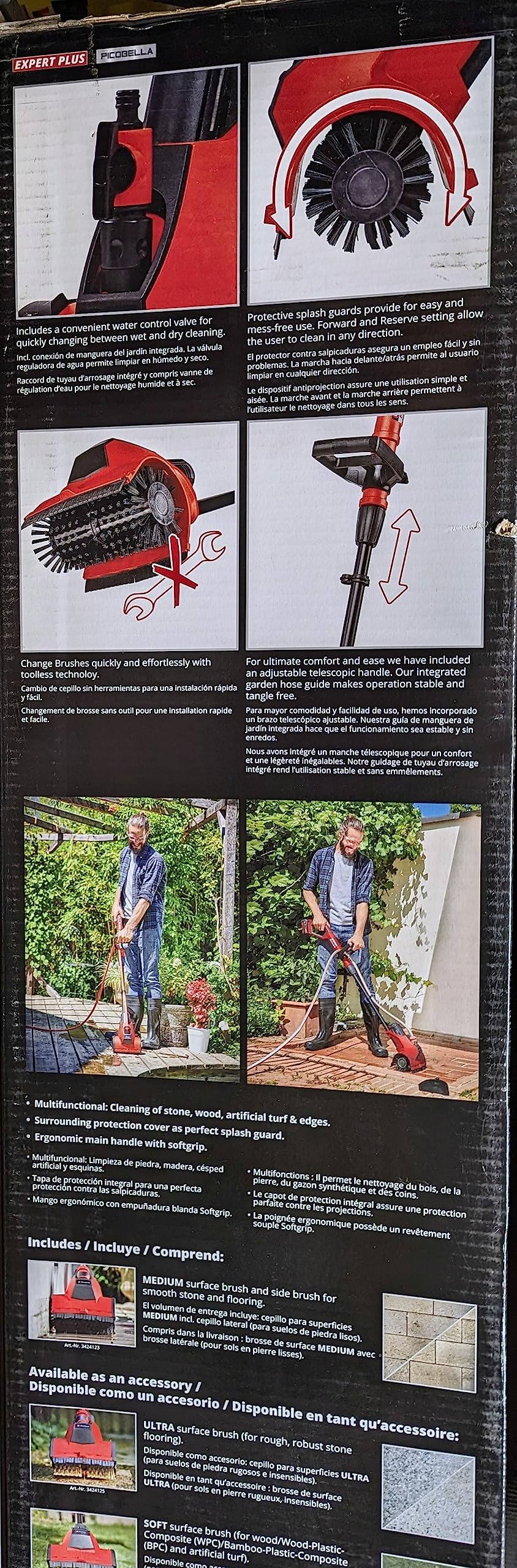 Einhell 3424210 Power XChange 18V Cordless Patio Cleaner Brush Wet