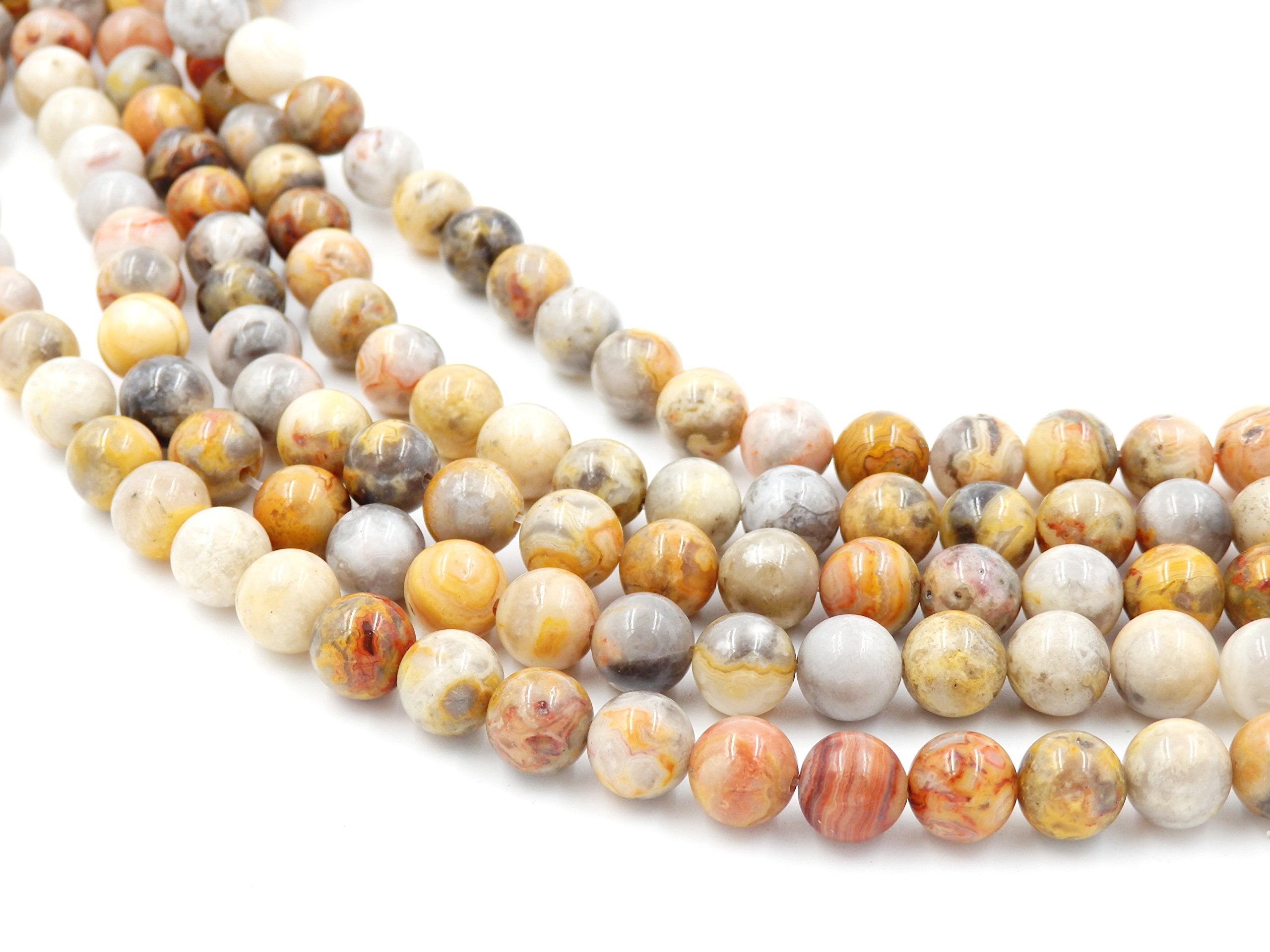 perły naturalne do produkcji biżuterii, sprzedawane w torebce 5 pasm wewnętrznych (Crazy Agate, 10mm)