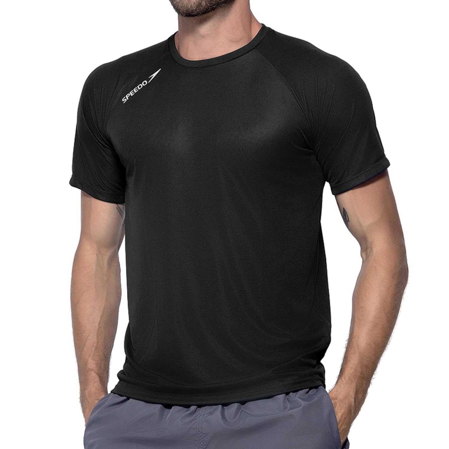 Camiseta Fast Dry Manga Curta Speedo Esportiva T-Shirt Raglan Masculino
