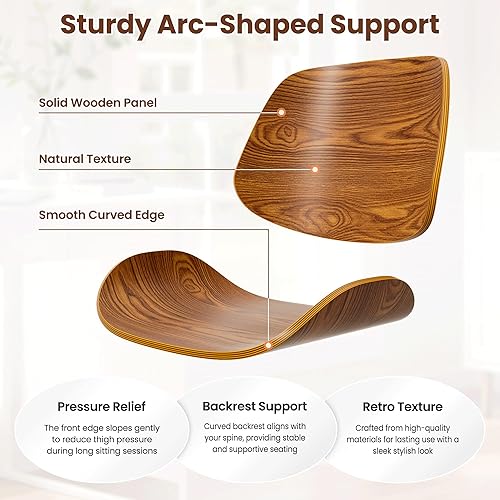 Miniatura 6 de ovios Silla de oficina en casa con ruedas, moderna silla de escritorio giratoria de piel sintética, respaldo medio, altura ajustable, sillas de