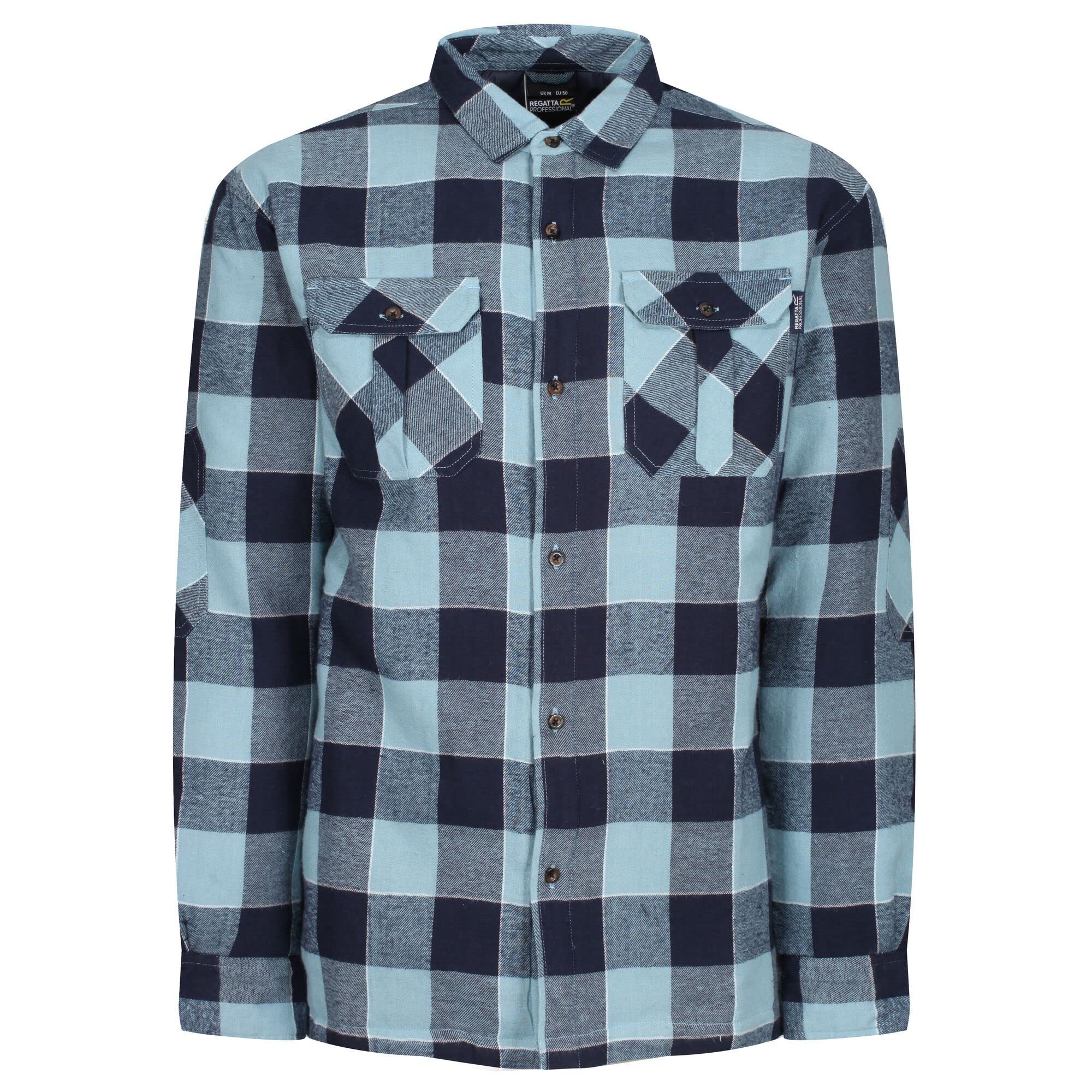 Regatta Mens Professional Shelford Padded Check Shirt, Grey, XXL EU