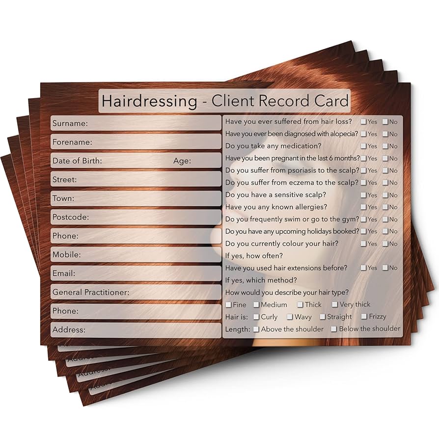 Waxing Client Cards A6 Size U2013 Salon And Therapist Customer Consultation Record U2013 Treatment Services Essentials U2013 Profile And Recording Forms U2013 Beauty Stationery U2013 105x148mm U2013 Pack Of 50