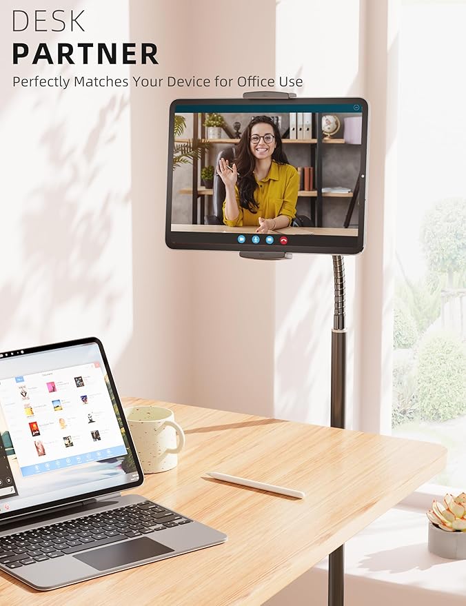 Soporte de piso LanPavilion para iPad con cuello de cisne ajustable miniatura 5