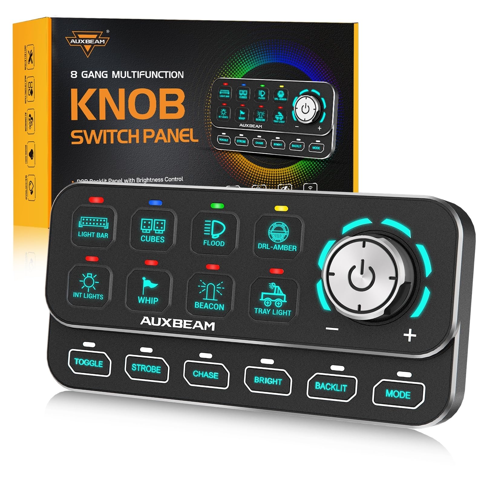 Amazon.com: Auxbeam KS-80 8 Gang Knob Switch Panel 4 Modes, 3