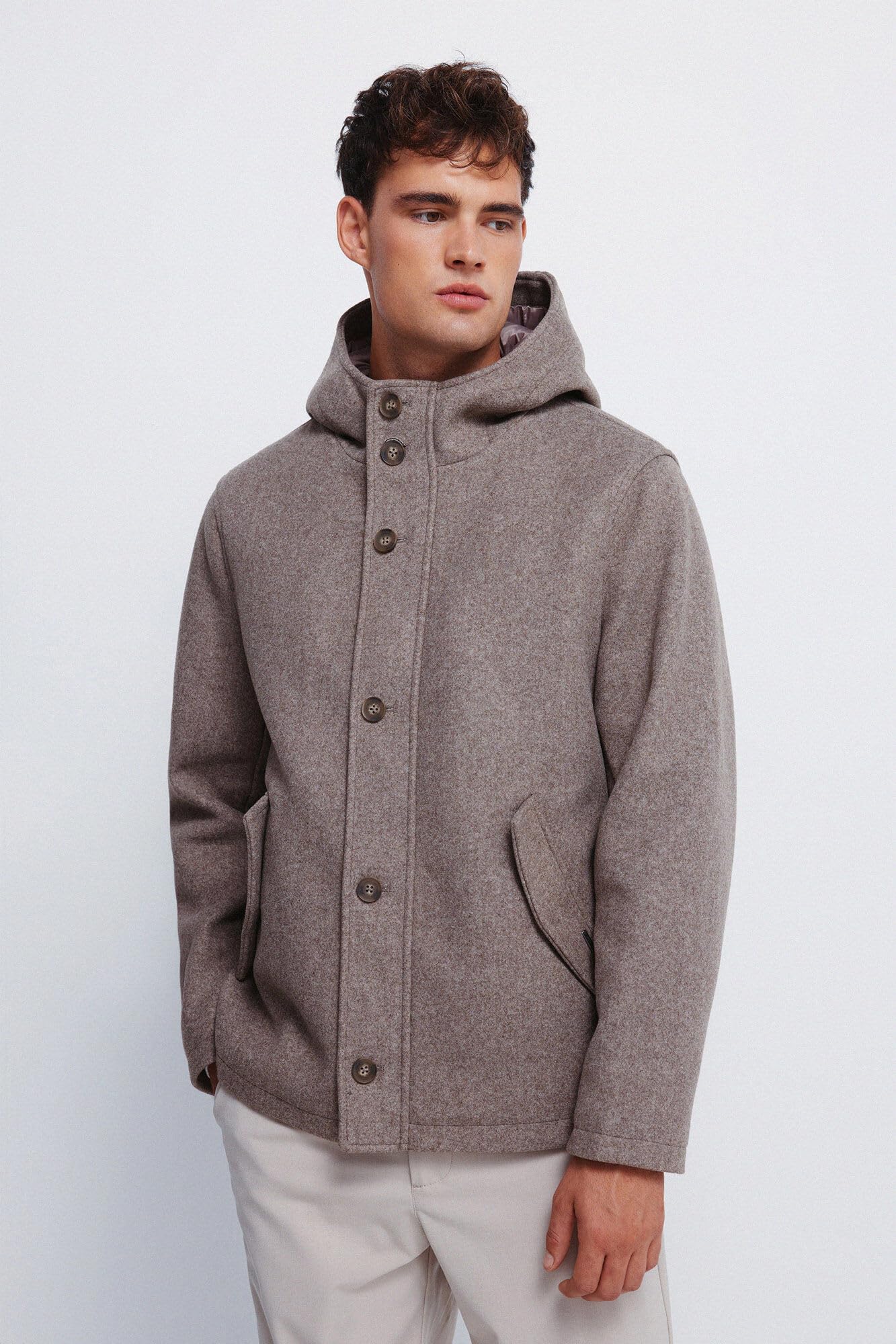 SPRINGFIELD Woolen Effect Parka Parka De Lana Hombre
