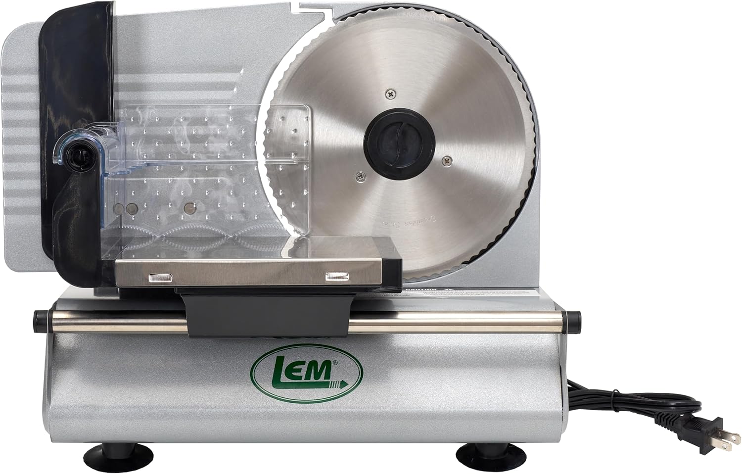 LEM Products 7 ½ Inch Electric Meat Slicer Machine with a Stainless Steel Serrated Blade Single Blade Belt Driven