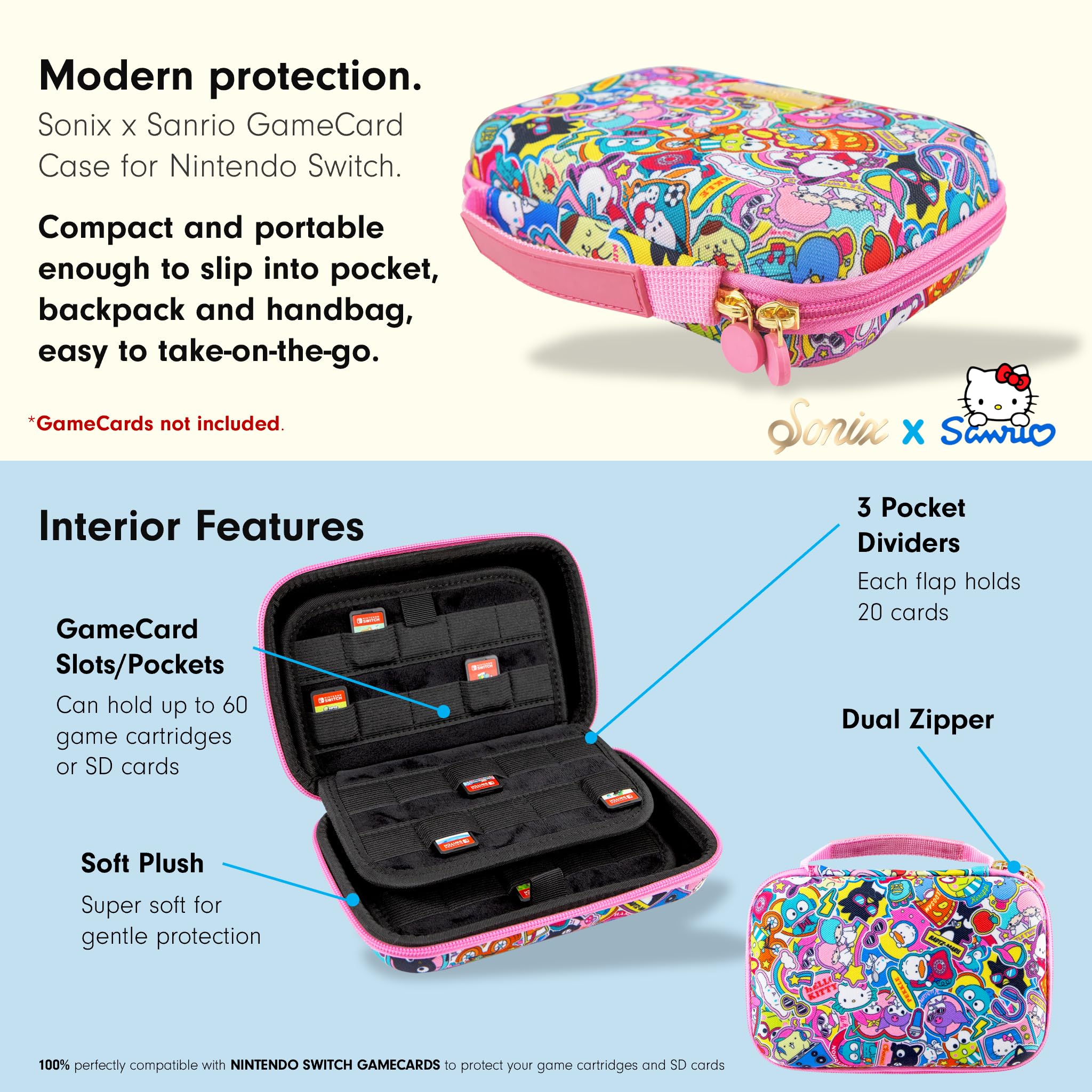 Nintendo Switch sana Amazon.com: Sonix x Sanrio 60 Switch Game Case | Compatible with