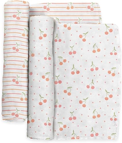 JuJuBe x Studio Oh! - Juego de manta para envolver al bebé recién nacido, suave, cómoda, neutra para baby shower y registro de bebé, esenciales para